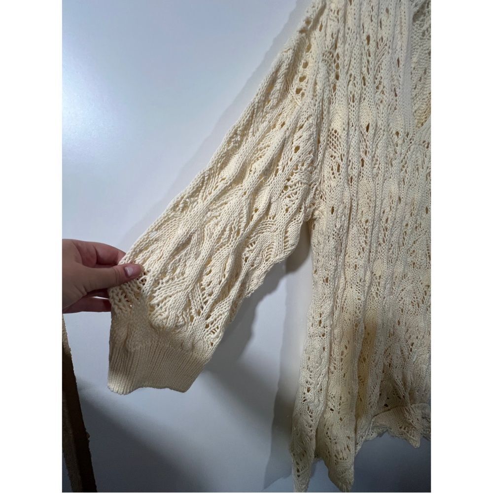 Free People Butter Yellow Elton Mini Dress Crochet Size XL - Picture 5 of 12